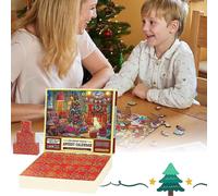 (03(1000pcs)) Advent Calendar 2023 Christmas Jigsaw Puzzle,christmas Puzzle Countdown Calendar, Advent Calendar 2023 Kids, Portable 24 Advent Calendar Puzzle Boxes