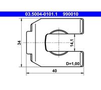 03.5004-0101.1 ATE Holding Bracket, brake hose