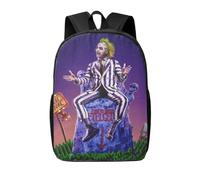 (03) Beetlejuice School Backpack for K-12 Students, Large Capacity Ghost with the Most to Love Print Backpack