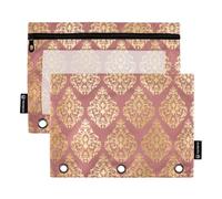 03_Blush and Gold Wedding Papers Pencil Bags Soft Pencil Case for Three Rings Binder Pockets with 3 Holes for School Stationery Supply