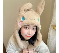 (03) Cute Sanrio Hat Cinnamoroll Accessories Kawaii Keep Warm Thickening Plush Ear Cap Ears Move Anime Soft Toys For Girls Gift
