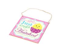 (03, One size) Wooden Happy Easter Pendant Decoration Hanging Plaque Sign Board Door Ornaments Rabbit Bunny Egg Kids Gifts