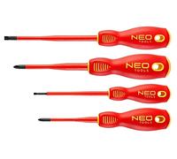 04-144 Set: screwdriver insulated, slim Phillips, flat 1kVAC 4pcs. NEO TOOLS