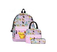 (04, 3PCS) Pokémon Pikachu Backpack Lunch Bag Pencil Case Set Kids Gift