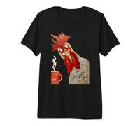 04 Big Chicken Looking and Coffee 2021 Plus 3 Mumzy Premium T-Shirt