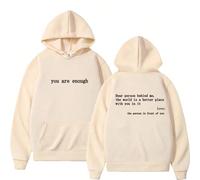(04, L) Dear Person Behind Me Mens Hoodie With Kangaroo Pocket Pullover Vintage Women Hoodie with Words on Back Unisex Trendy Hoodies