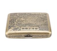(04) Metal Cigarette Case King Size, Retro Bronze Cigarette Case 100mm For Men Women Vintage Cigarette Box Holder Holds 20 Cigarettes