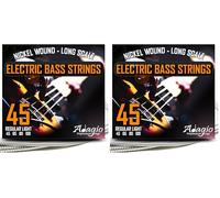 .045-100 Medium/Light Electric Bass Guitar Strings Set for Power/Swing Nickel Plated - ADAGIO PRO (Pack of 2)