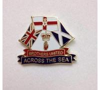 (045) brothers united across the sea lapel badge union jack ulster scotland loyalist