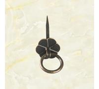 047 Antique Bronze Handle Ring Single Hole Iron Gasket Furniture Drawer Tea Set Handle(Antique Brass-10pcs)