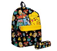 (05, 2PCS) Pokémon Pikachu Backpack Lunch Bag Pencil Case Set Kids Gift