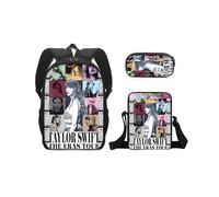 (05, 3-piece Set) Taylor Swift Themed School Backpack for Kids, Children's Backpack, Crossbody Bag, Pencil Case Set