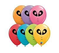 05" Round Festive Assorted 100Ct Space Alien Balloons Bag of 100 Balloons