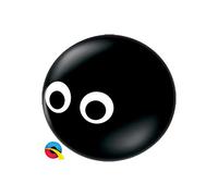 05" Round Onyx Black 100Ct Spider Eyes TopPrint Balloons. Bag of 100 Balloons