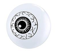 05" Round White 100Ct Eyeball Topprint Balloons. Bag of 100 Balloons