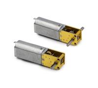 050 Worm Gear Motor DC3V/6V/12V Slow Speed Large Torque L-type Metal Gearbox 90 degree vertical shaft Micro Geared Motor((C)17-68rpm,Dual Shaft)