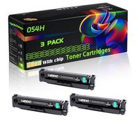 054H Compatible for Canon Toner Cartridges with Chip i-SENSYS LBP-621Cw LBP-623Cdw MF641Cw MF643Cdw MF-643Cdw Printers (3 Pack Black)