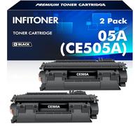 05A 05X CE505A CE505X Toner Compatible for HP LaserJet P2035 P2055DN P2035N | CE505D CE505AD CE505XD Black 2-Pack for LaserJet P2035 P2055DN P2035N P2055 P2055D P2055X P2030 P2050