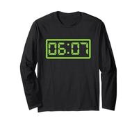 06:07 Digital Clock Six Seven Funny Gen Z 6 7 Slang Meme Long Sleeve T-Shirt