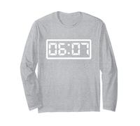06:07 Digital Clock Six Seven Funny Gen Z 6 7 Slang Meme Long Sleeve T-Shirt