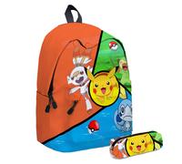 (06, 2PCS) Pokémon Pikachu Backpack Lunch Bag Pencil Case Set Kids Gift Student School Bag Travel Rucksack