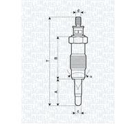 Glow plug Metal glow plug 062580704304 MAGNETI MARELLI for FORD ESCORT Mk IV