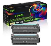 064 Compatible for Canon Toner Cartridges with Chip i-SENSYS LBP722Cdw MF842Cdw LBP732Cdw Printers (2 Pack Black)