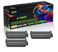 064 Compatible for Canon Toner Cartridges with Chip i-SENSYS LBP722Cdw MF842Cdw LBP732Cdw Printers (3 Pack Black)