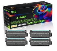 064 Compatible for Canon Toner Cartridges with Chip i-SENSYS LBP722Cdw MF842Cdw LBP732Cdw Printers (4 Pack Black)