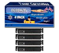 069BK/Y Toner Cartridges Compatible for Canon i-SENSYS MF752Cdw II MF754Cdw MF754Cdw II Printers, High-Definition Printing Effect with Chip, 3100 Pages (4 Pack Black)