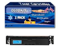 069BK/Y Toner Cartridges Compatible for Canon i-SENSYS MF752Cdw II MF754Cdw MF754Cdw II Printers, High-Definition Printing Effect with Chip, 3100 Pages (1 Pack Cyan)