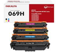 069H 069 Toner Cartridge Set MF753Cdw 4 Pack Compatible Replacement for Canon 069H 069 for Canon imageCLASS MF753Cdw MF751Cdw LBP674Cdw Series Printer Ink Black Cyan Yellow Magenta