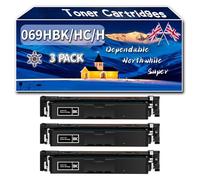 069HBK/HC/HM/HY Toner Cartridges Compatible for Canon i-SENSYS LBP673Cdw LBP673Cdw II MF752Cdw Printers, High-Definition Printing Effect with Chip, 8600 Pages (3 Pack Black)