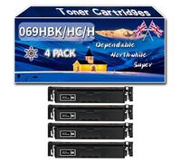 069HBK/HC/HM/HY Toner Cartridges Compatible for Canon i-SENSYS MF752Cdw II MF754Cdw MF754Cdw II Printers, High-Definition Printing Effect with Chip, 8600 Pages (4 Pack Black)