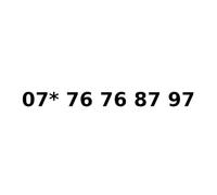 07 * 76 76 87 97 - Gold VIP Business Easy Mobile Phone Number Diamond Platinum UK Sim Card