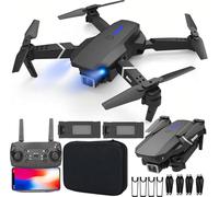 0705E88, 4k Camera Drone, Foldable WiFi 4K Dual Camera RC Quadcopter Altitude Hold, Headless Mode, 6 Channel 2.4GHz, 360° Rotation Stunt, With Storage Bag and 2 Batteries For Kids & Adult