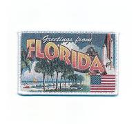 0747 B Florida Retro Nostalgia Patch USA Elegant Sew-On / Iron-On Patch 90 x 58 mm