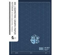 08 | 1/8 Inch Equilateral Triangle Isometric Graph Paper Notebook (Vertical Layout): 3D Isometric Graph Paper Subtle Grid for Architectural Engineering & Product Design (Japanese Blue Cover)