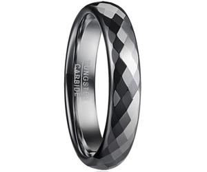 083BASE Women's / Men's Silver 2 mm Wide Dome Shape and Comfort Fit Design Stone Unisex Tungsten Rings for