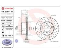 ✅Fits BREMBO 09.9750.2X Brake disc Xtra 1pcs ventilated 09.9750.2X F ⭐UK Seller⭐