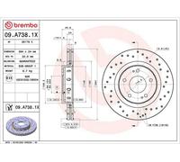 09.A738.1X Brake Disc 2 Pieces Front Fits Citroen C-Crosser Van By Brembo
