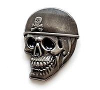 0966 Skull with Safety Clasp Elegant Biker Metal Pin Badge, Metal