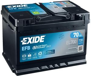 096EFB Car Battery Exide EL700 12V 70Ah 720CCA - Bosch S4E08 Equivalent