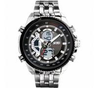 0993 Digital Analog Display Dual Time Zone Boys Men's Waterproof Business Casual Wrist Watches Black