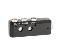 0B 2Pin Female To Triple Output Power Splitter Cable Adapter Distributor For Cameras With 1/4Inch Screw Aluminum Alloy