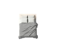 0Bed zer0bed, Double Flat Sheet Plain 100% Cotton 260 x 290 cm Grey 1 Piece (Top Sheet Only)