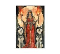 0hekate Watercolor Print - Goddess of Magic & Moon with Wolves-1_4 (2)