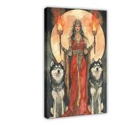 0hekate Watercolor Print - Goddess of Magic & Moon with Wolves-1_4 (2)