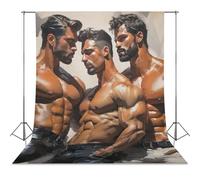 0male Gay Company Art Ai Generated Realistic Art Oil Painting, Wall Gay Poster, 1, 1 Ratio, Home Decor, -1 Photography Cloth56x98inch(142x250cm)