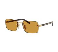 Prada PR D55S 5AK50P Man Sunglasses Metal Gold Brown Squared Normal